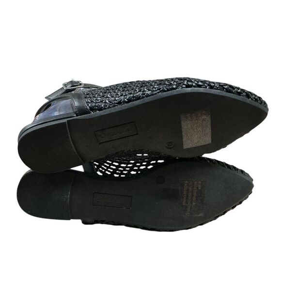 Seychelles Woven Ankle Strap Slingbacks Womens 8.5 Black Pascal Vegan Padded NEW - Picture 8 of 9